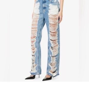 The Khloe Jean Good American Light Blue Distressed Straight-Leg Jeans